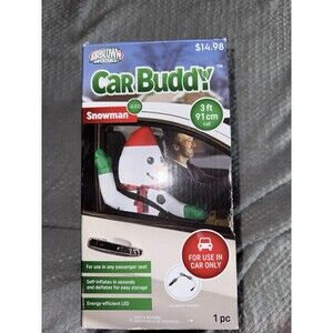 Gemmy Auto Car Buddy Snowman Christmas Airblown Car Seat Inflatable Decoration